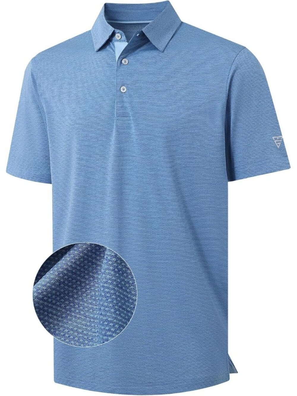 Mens Classic Blue Heather Short Sleeve Performance Moisture Wicking Active Tee